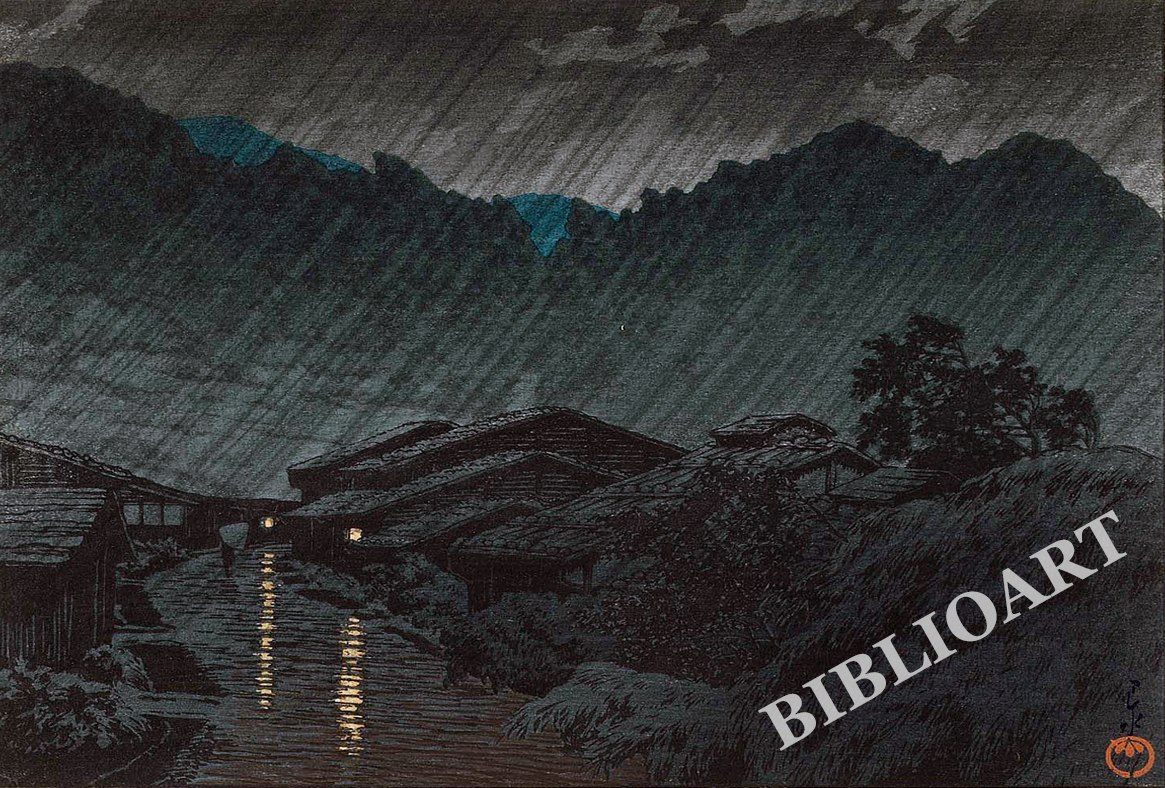 ポストカード単品：KHS046-BP：日本風景選集より 『木曾の須原』