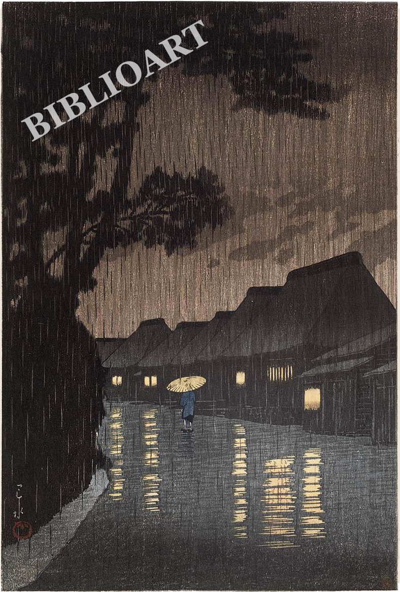 ポストカード単品：KHS039-BP：東海道風景選集より 『相州前川の雨』