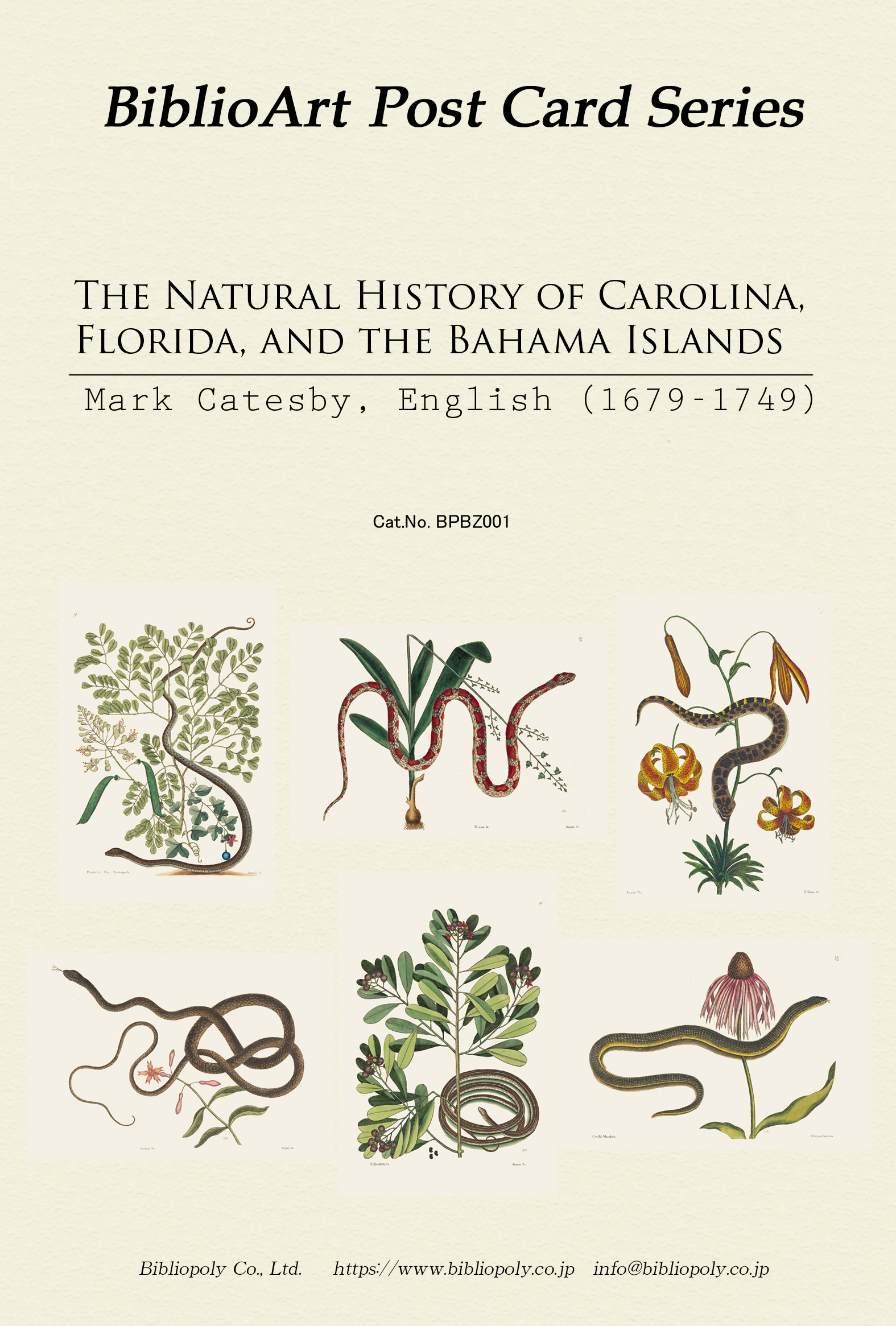 ポストカードセット：BPBZ001：The Natural History of Carolina,Florida, and the Bahama Islands