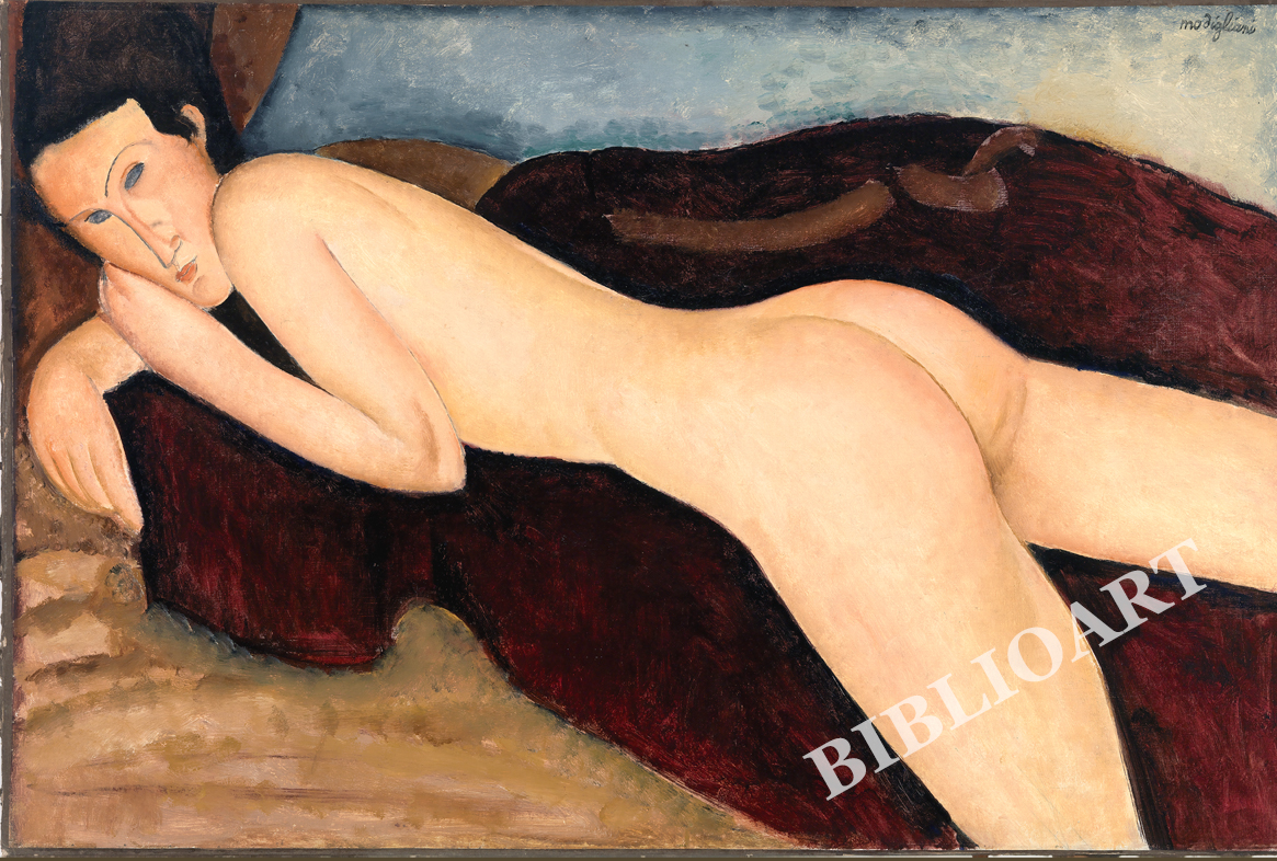 ポストカード単品：ACM025-BP：Reclining Nude from the Back (Nu couch? dedos)