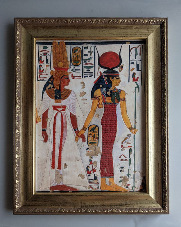 額装品（Ａ４）：AE032-A4G-KIN：Queen Nefertari being led by Isis