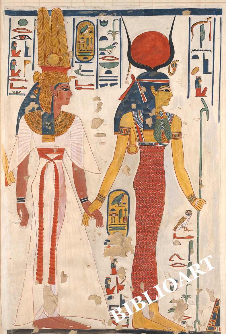 ポストカード単品：AE032-BP
：Queen Nefertari being led by Isis