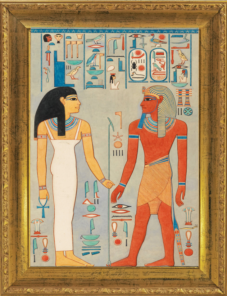 額装品（Ａ４）：AE034-A45G-KIN：The King with Isis,Tomb of Haremhab