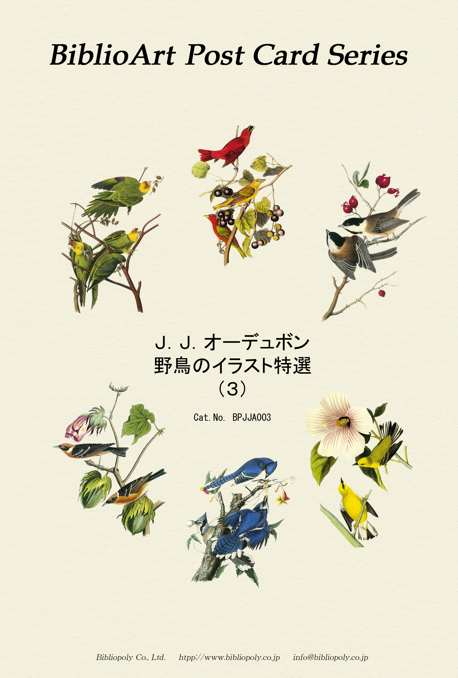 ポストカードセット：BPJJA003：Ｊ．Ｊ．オーデュボン 野鳥のイラスト特選（３）