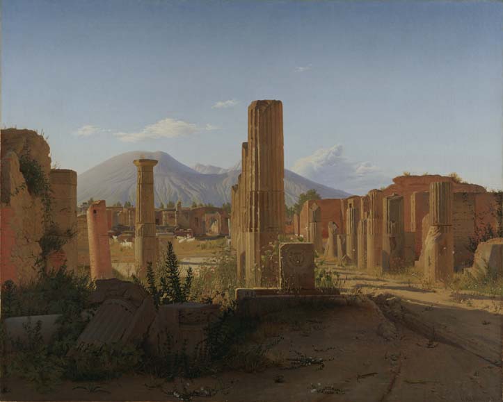 ポストカード単品：CK005-BP
：The Forum, Pompeii, with Vesuvius in the Distance