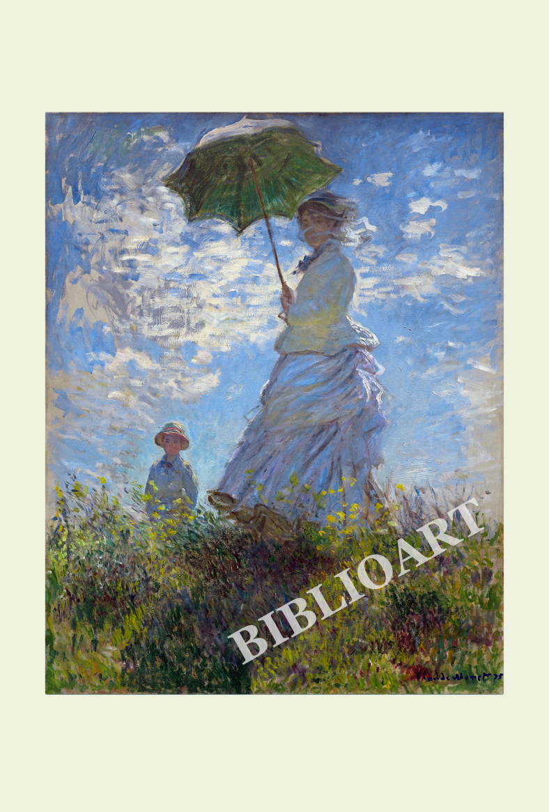 ポストカード単品：CM016-BP
：A woman with a Parasol-Madame Monet & his son
