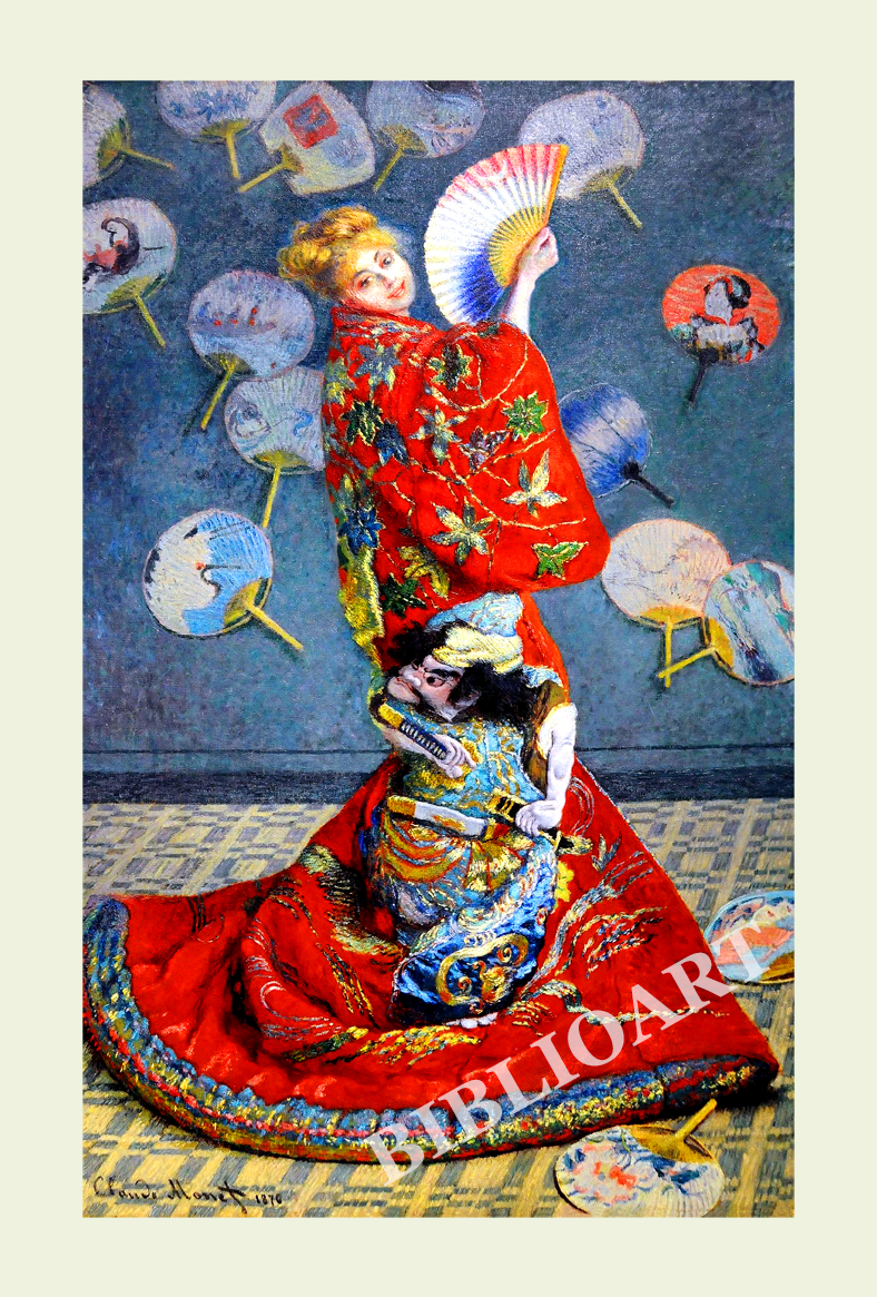 ポストカード単品：CM017-BP
：Madame Monet in a Japanese kimono