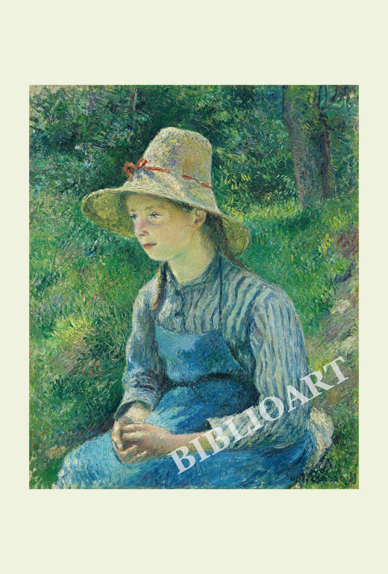 ポストカード単品：CP030-BP
：Peasant Girl with a Straw Hat