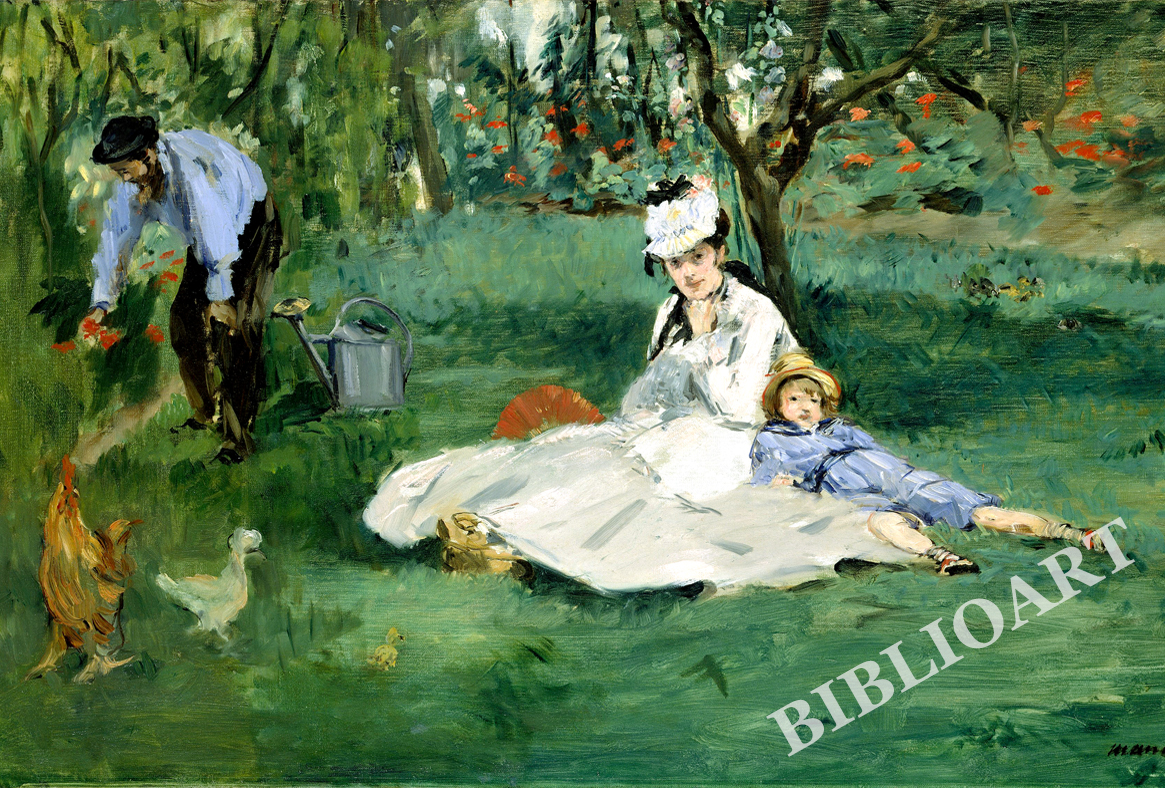 ポストカード単品：EM007-BP
：The Monet Family in Their Garden at Argenteuil
