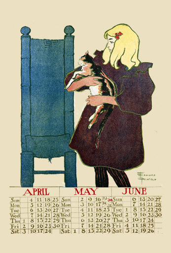 ポストカード単品：EP011-BP
：April May June 1897 calendar