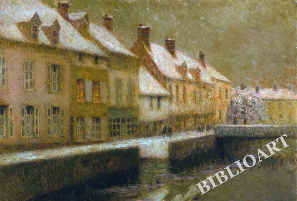 ポストカード単品：HLS001-BP：Canal in Bruges, winter
