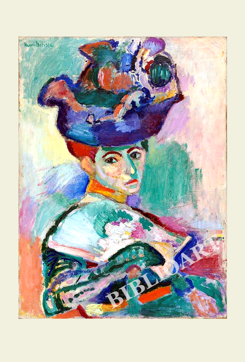 ポストカード単品：HM016-BP
：Woman with a Hat (Femme au chapeau)