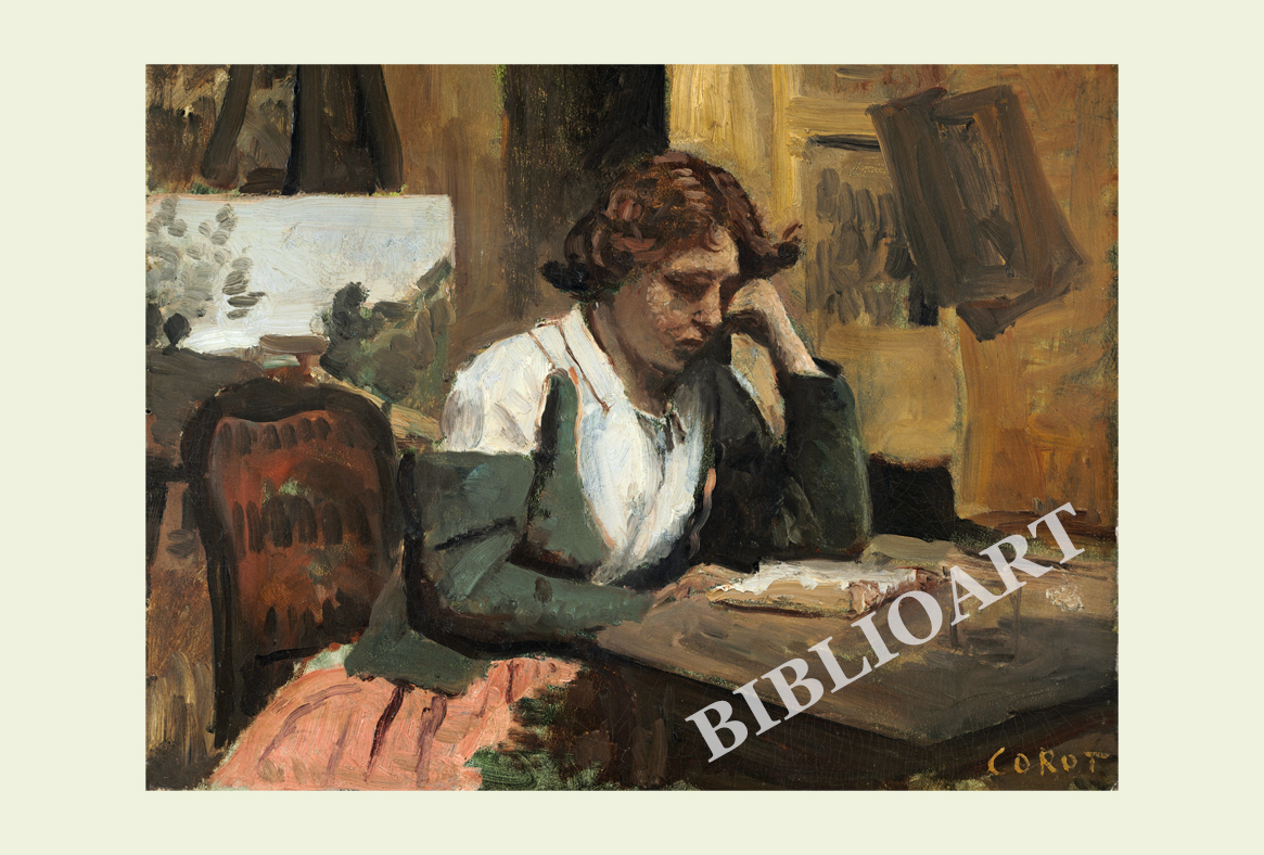 ポストカード単品：JBCC018-BP：Woman Reading in the Studio