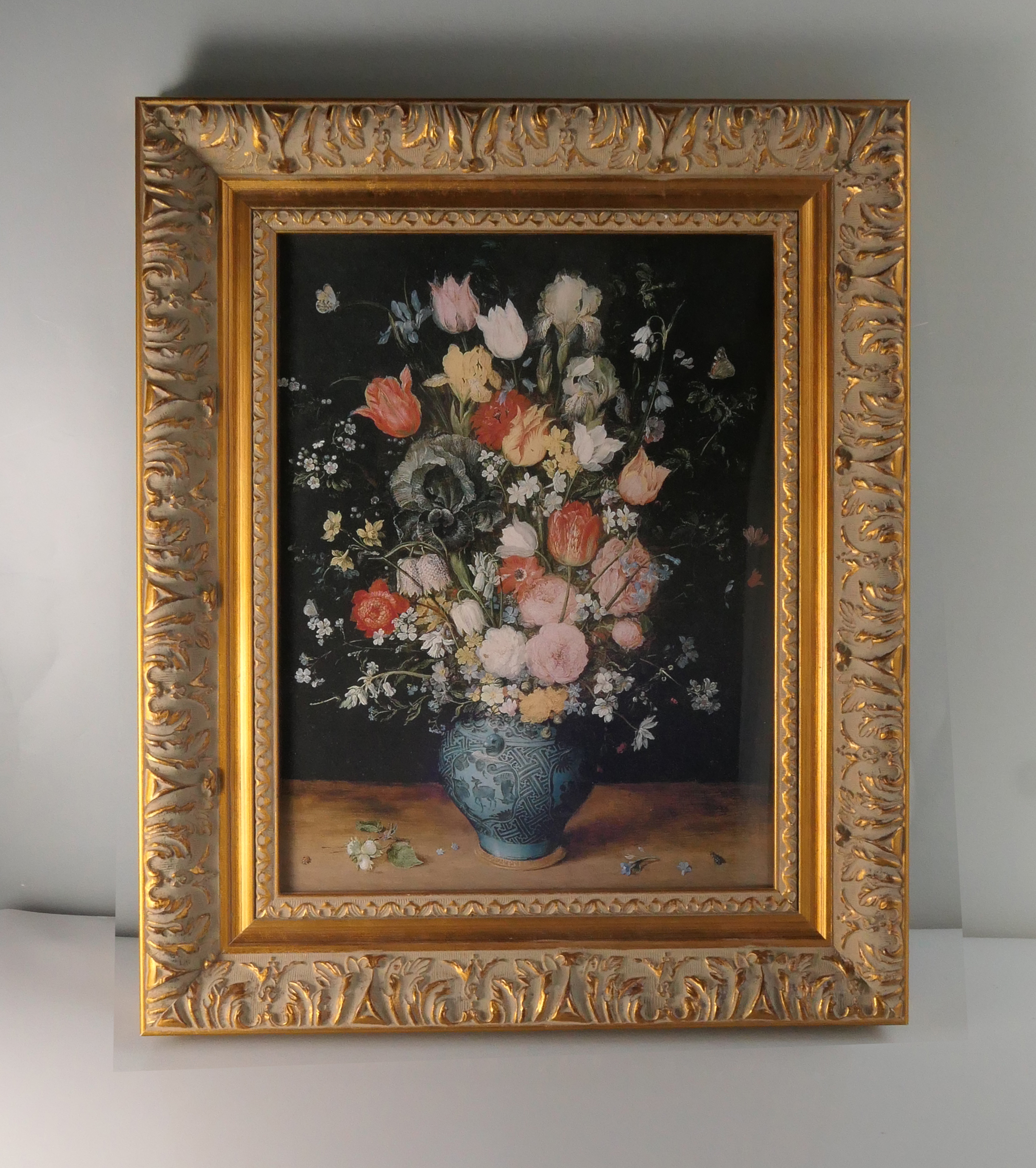 額装品（Ａ４）：JBO002-A4G-KIN2：Bouquet of flowers in a blue vase