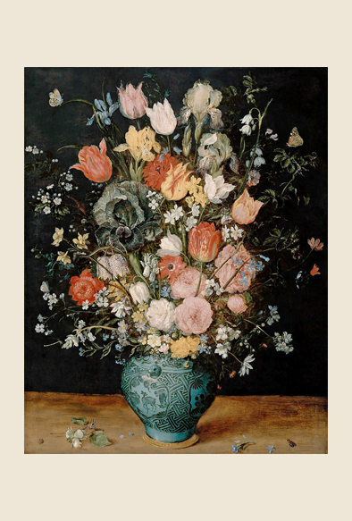 ポストカード単品：JBO002-BP：Bouquet of flowers in a blue vase
