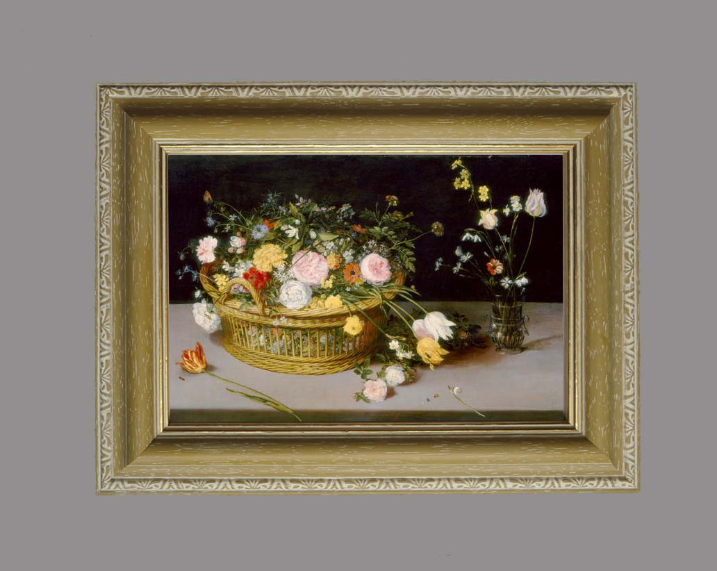 額装品（Ａ５）：JBO003-A5G-GB：Flowers in a Basket and a Vase