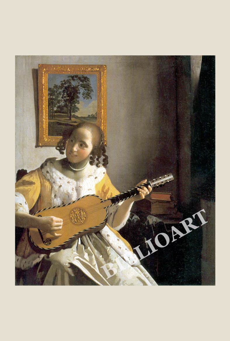 ポストカード単品：JV009-BP
：ギターを弾く女