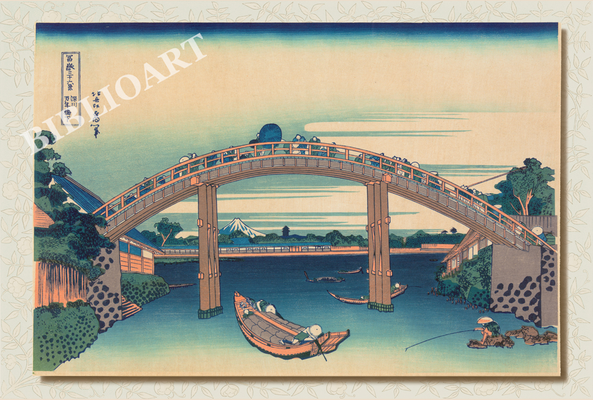 ポストカード単品：KH005-BP
：富嶽三十六景　深川万年橋下