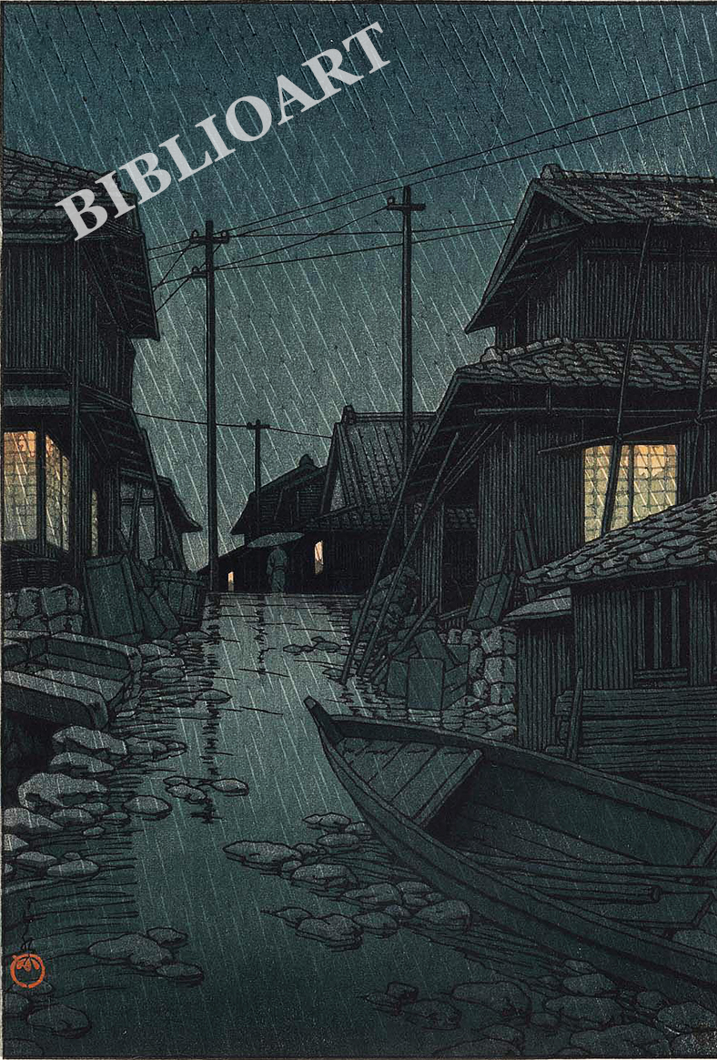 ポストカード単品：KHS117-BP：河原子の夜雨