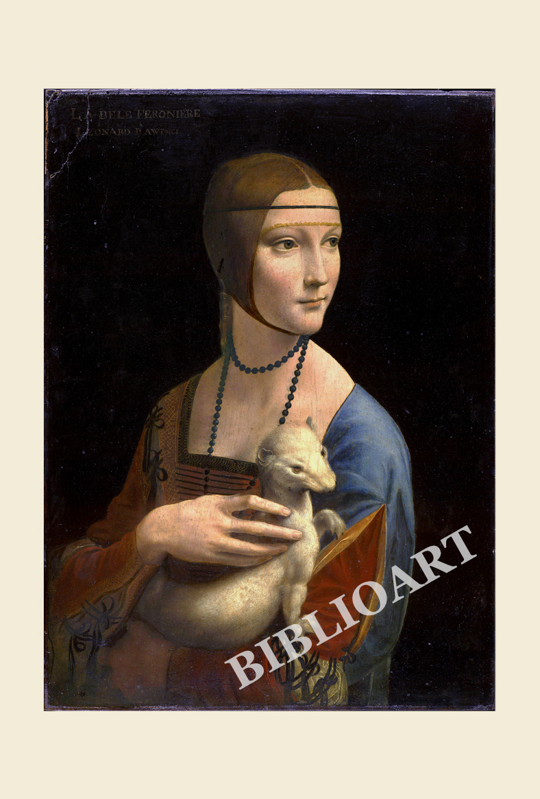 ポストカード単品：LV009-BP
：白貂を抱く夫人