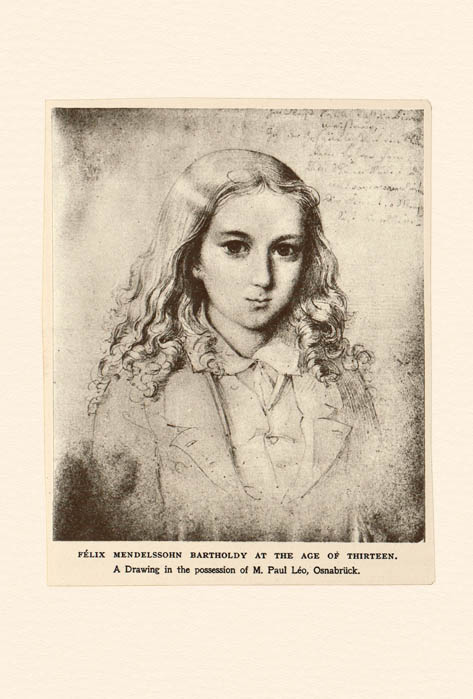 額絵（Ａ４）：M043-A4
：メンデルスゾーンの肖像画（13歳）
