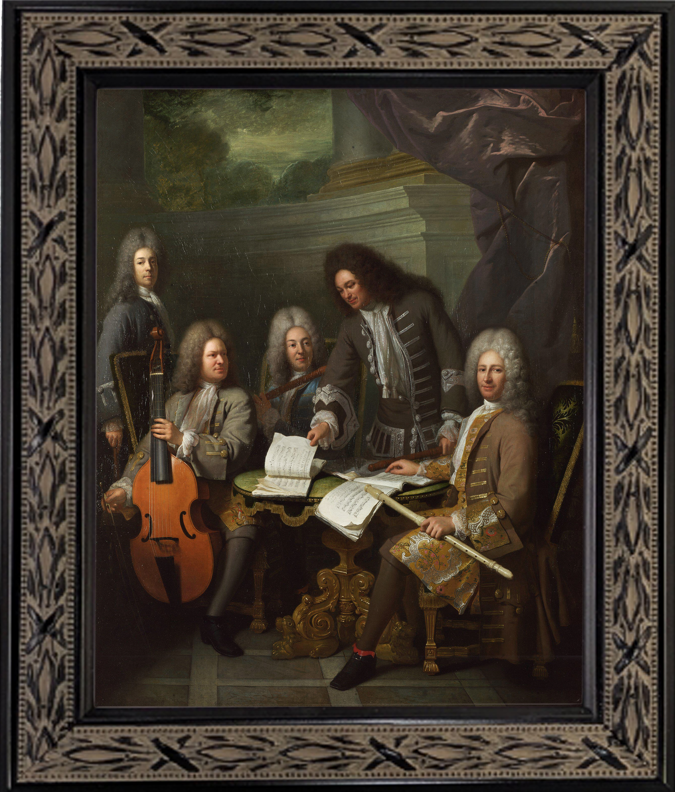 額装品（Ａ５）：M085-A5G-LA：La Barre and other musicians