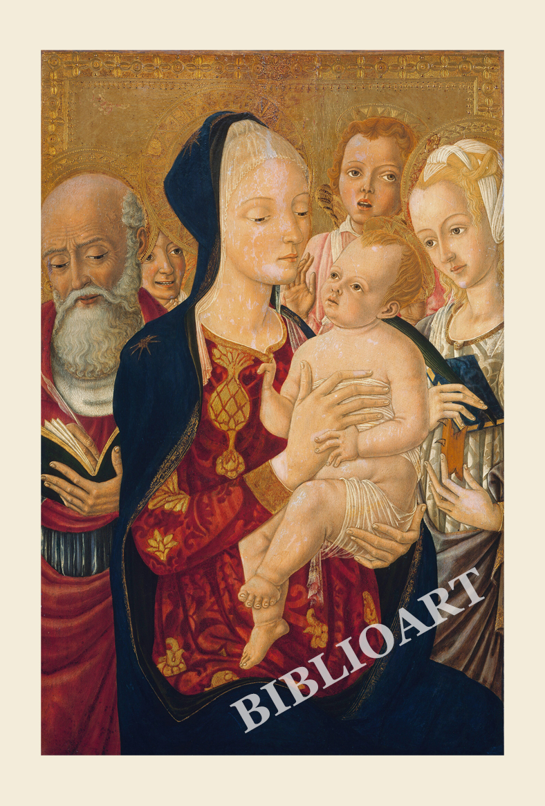 ポストカード単品：MAC003-BP：Madonna and Child with Saint Jerome, SaintCatherine of Alexandria, and Angels