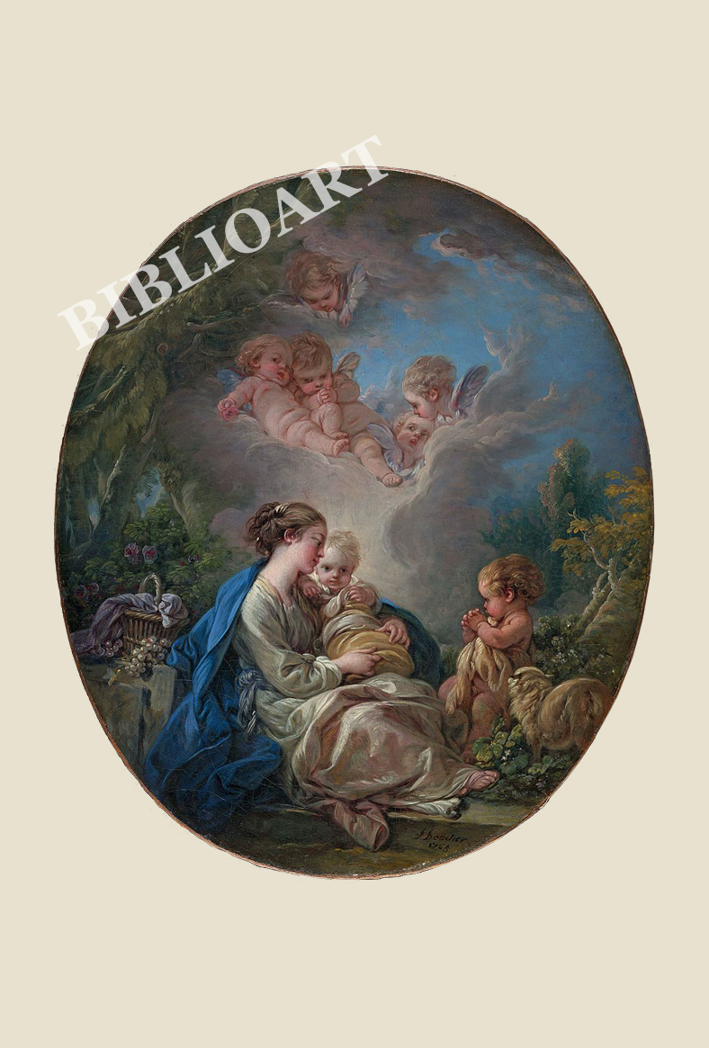 ポストカード単品：MAC015-BP：Virgin and Child with the Young Saint John the Baptist and Angels