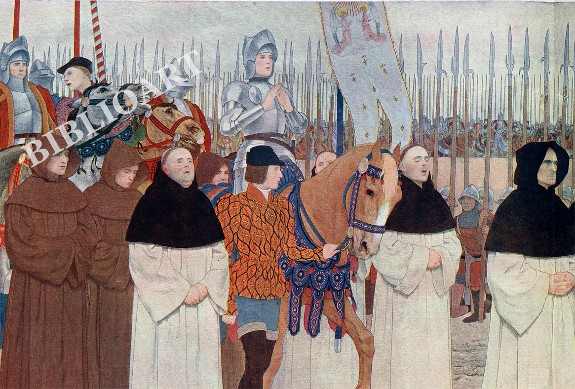 ポストカード単品：MBM015-BP：ジャンヌ・ダルク　“Joan marches at head of the army to raise the Siege of Orlean”