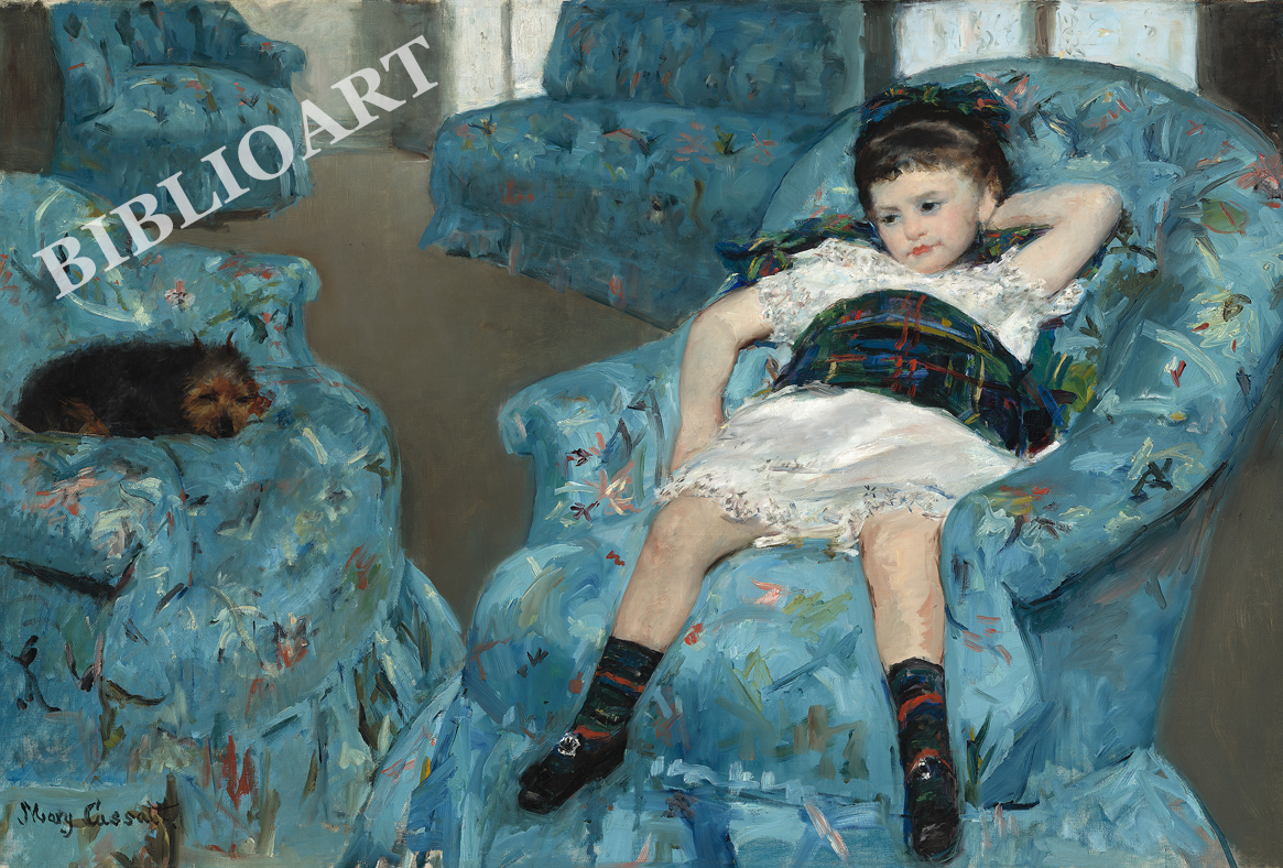 ポストカード単品：MC004-BP
：Little Girl in a Blue Armchair