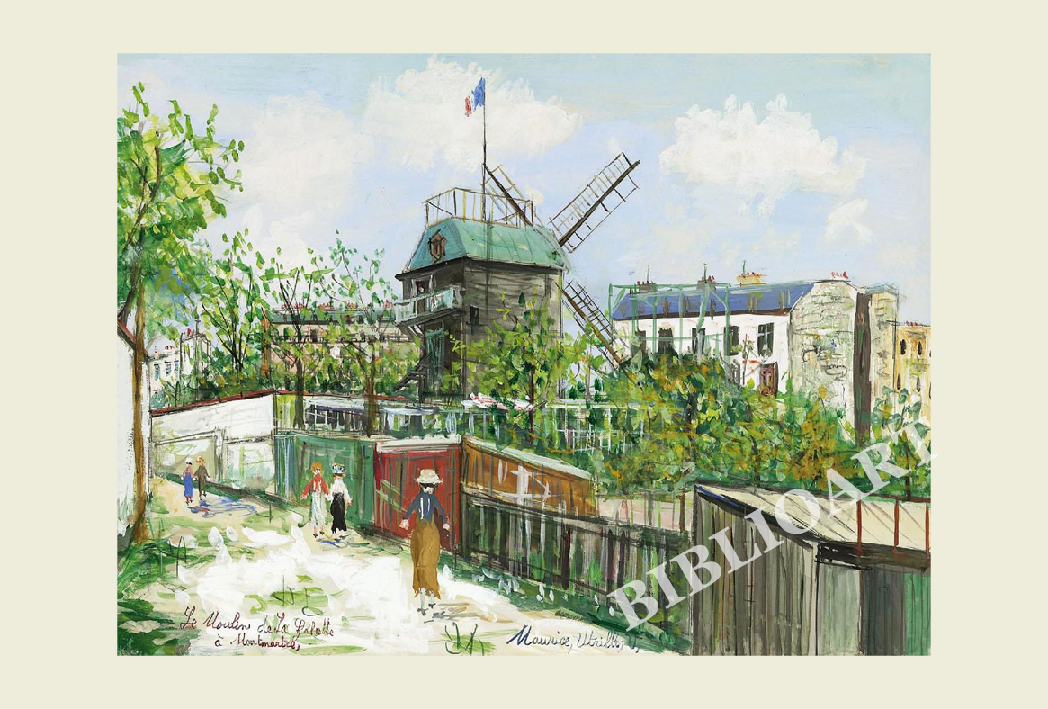 ポストカード単品：MU004-BP
：Le Moulin de la Galette a Montmartre