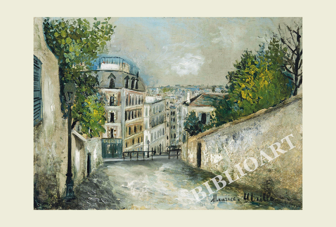 ポストカード単品：MU017-BP
：Rue du Mont-Cenis a Montmartre