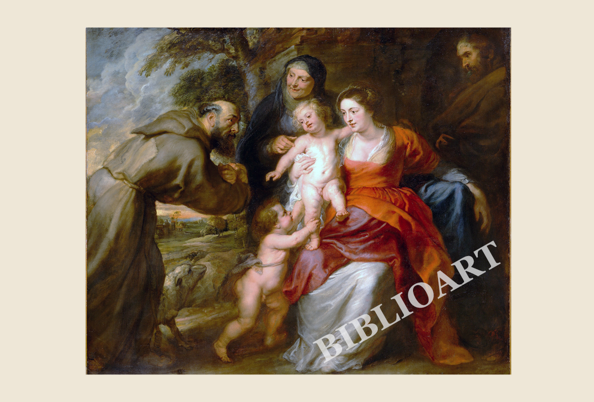 ポストカード単品：PPR006-BP：The Holy Family with Saints Francis and Anne and the Infant Saint John the Baptist