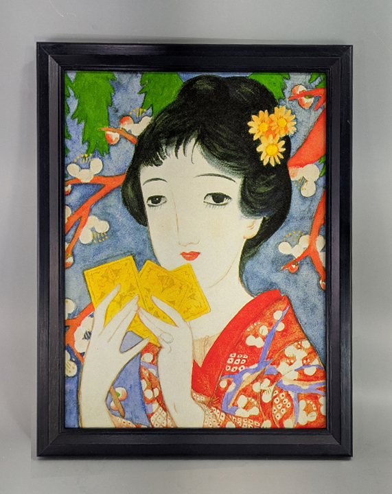 額装品（Ａ４）：TY009-A4G-MS：初春（1926年春「婦人クラブ」の表紙絵