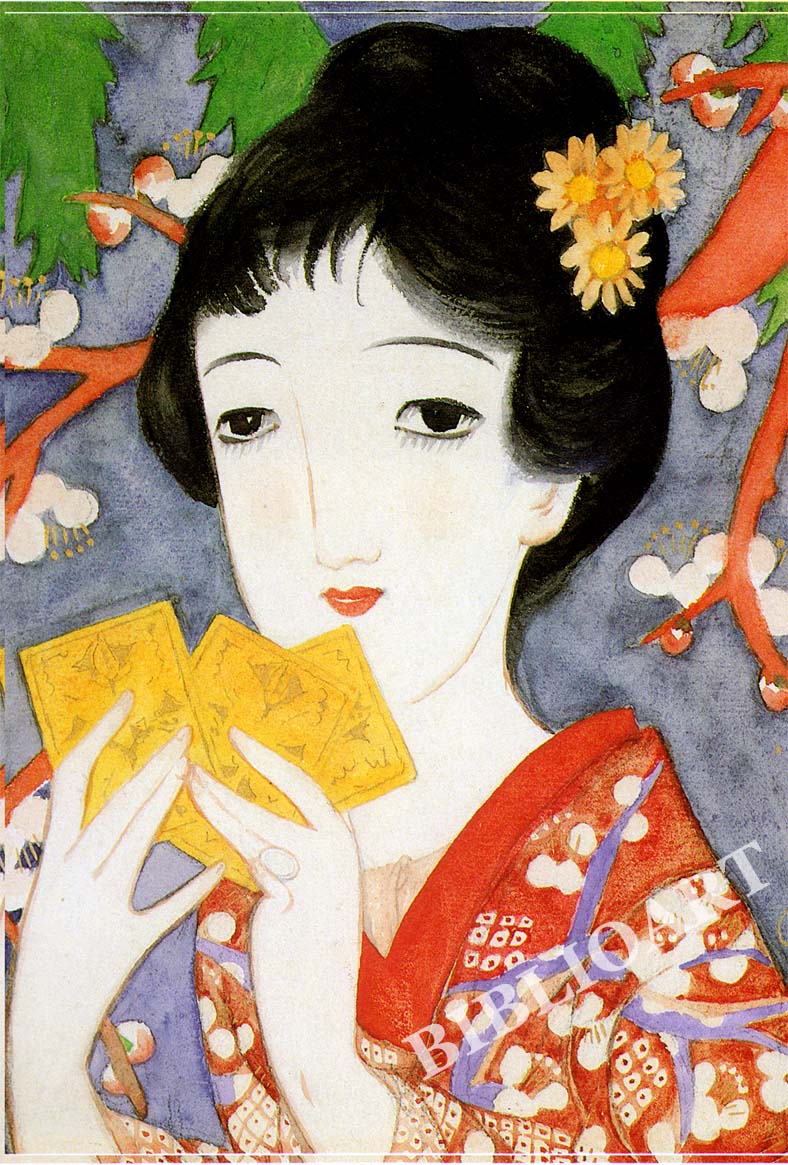 ポストカード単品：TY009-BP
：初春（1926年春「婦人クラブ」の表紙絵