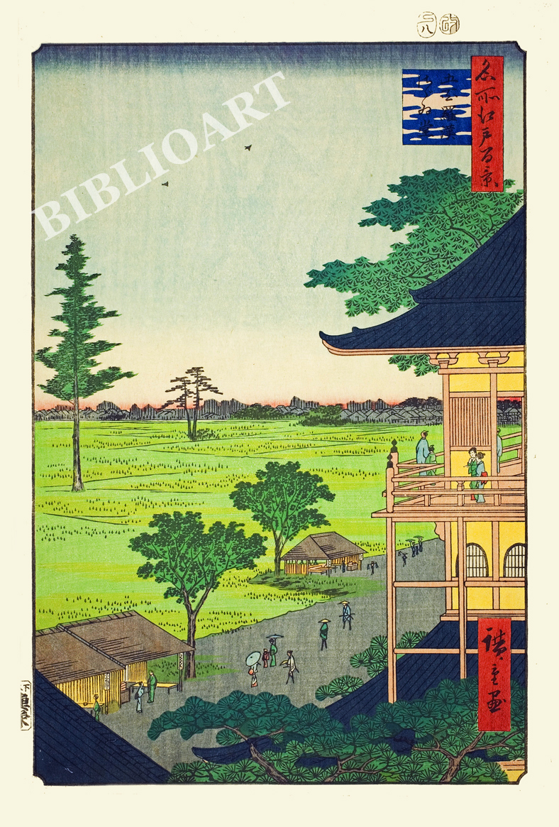 ポストカード単品：UH090-BP：名所江戸百景 『五百羅漢さゞゐ堂』