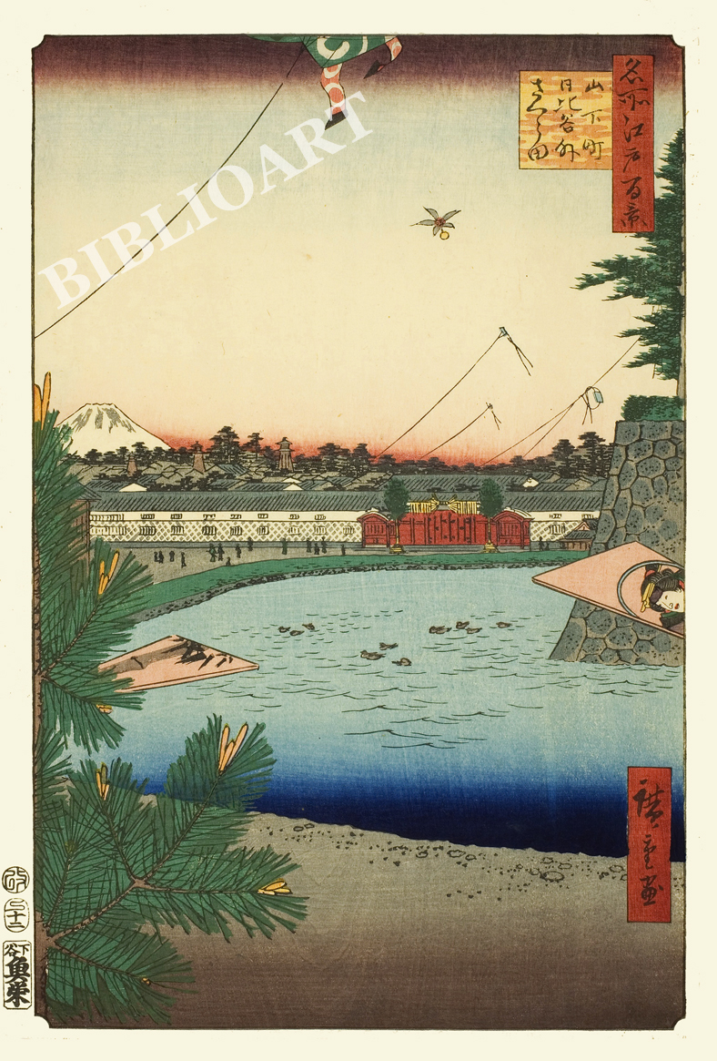 ポストカード単品：UH101-BP：名所江戸百景 『山下町日比谷外さくら田』