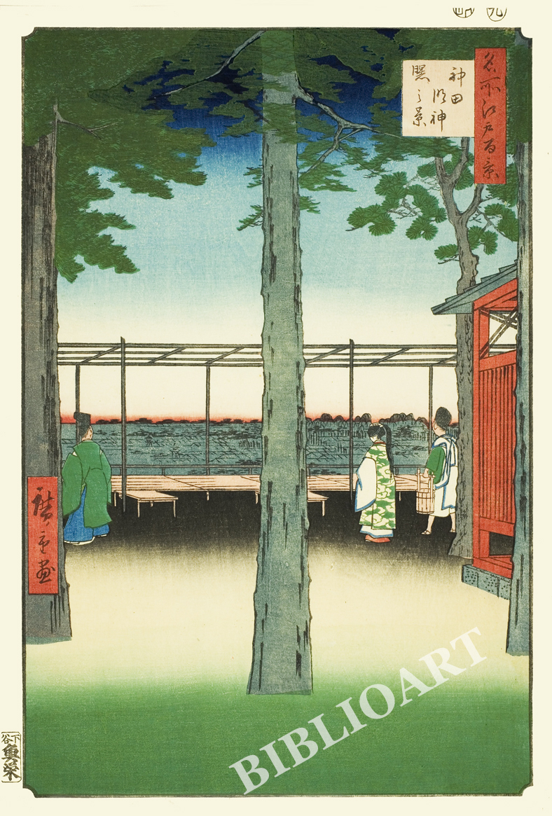 ポストカード単品：UH114-BP：名所江戸百景 『神田明神曙の景』