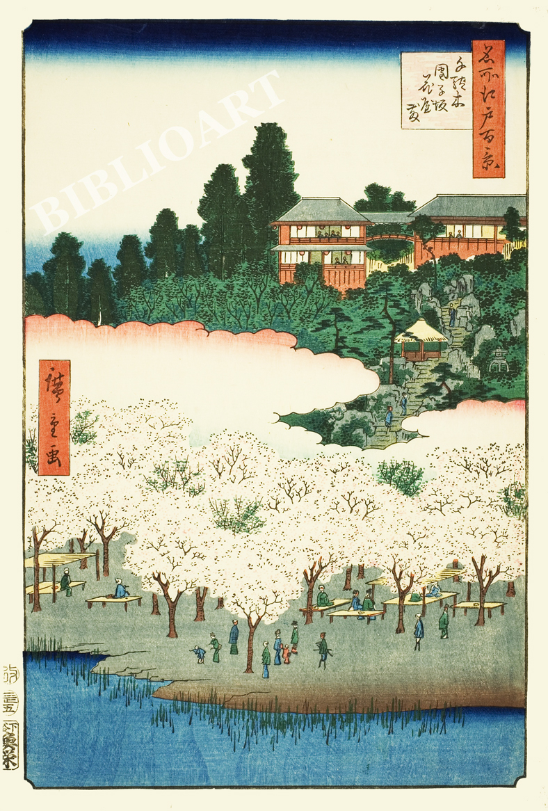 ポストカード単品：UH115-BP：名所江戸百景 『千駄木団子坂花屋敷』