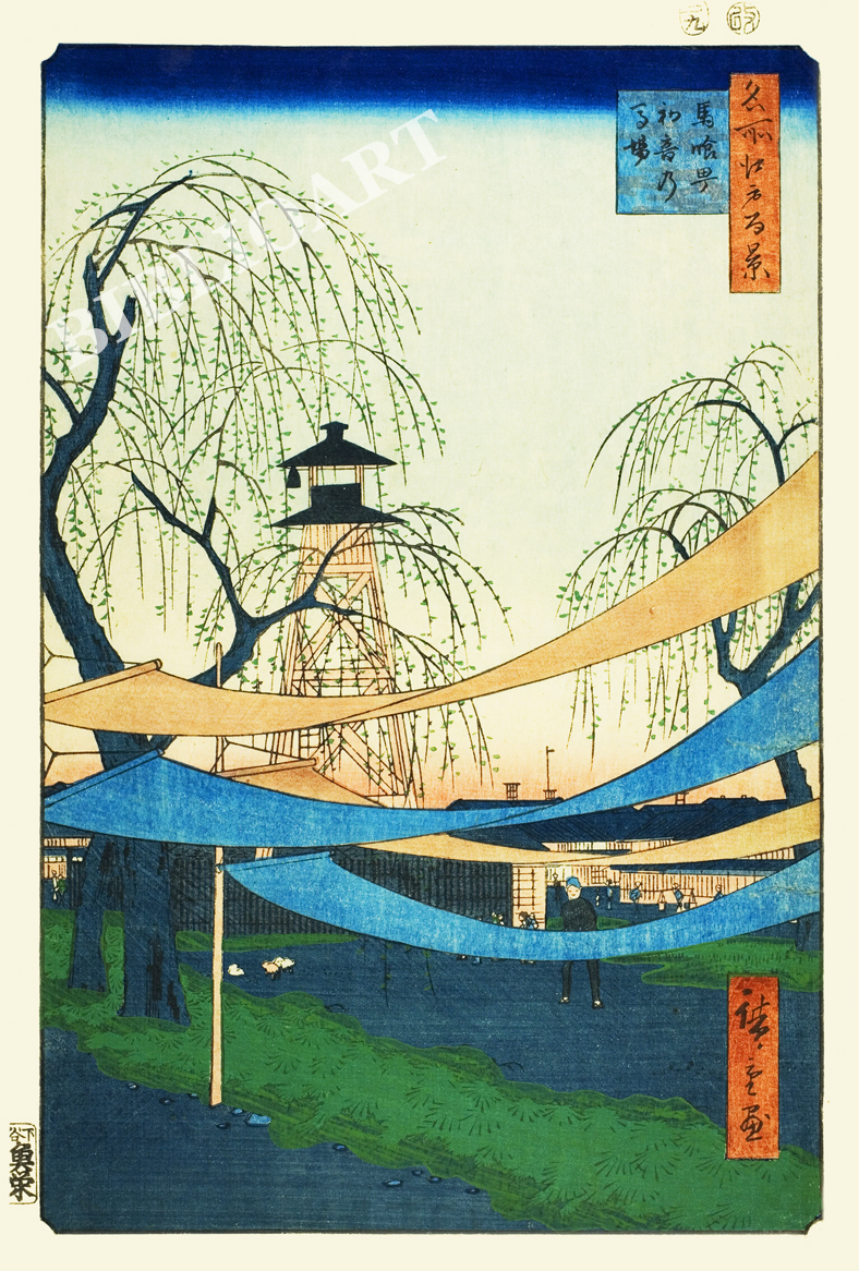 ポストカード単品：UH121-BP：名所江戸百景 『馬喰町初音の馬場』