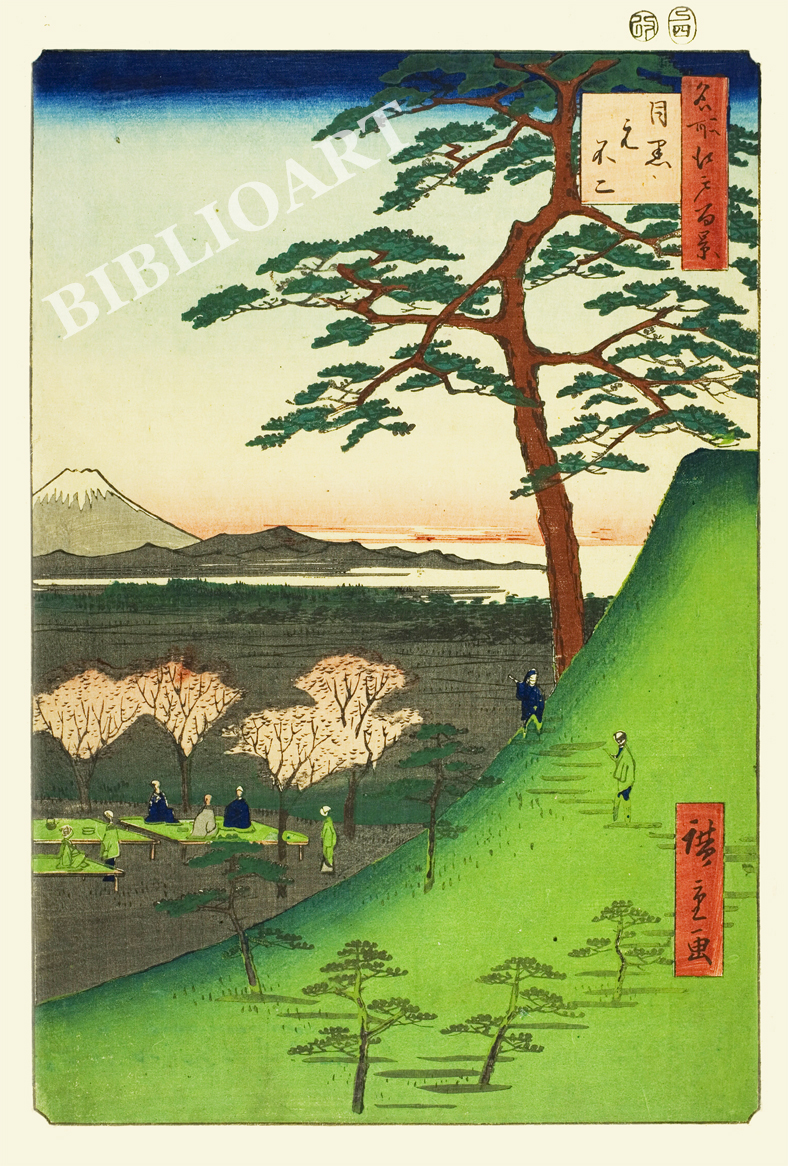 ポストカード単品：UH126-BP：名所江戸百景 『目黒の不二』