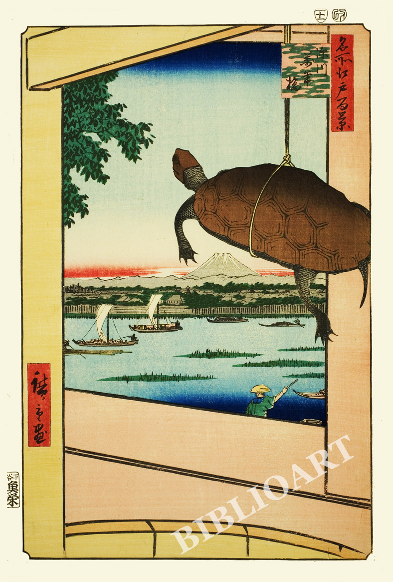 ポストカード単品：UH132-BP：名所江戸百景 『深川萬年橋』