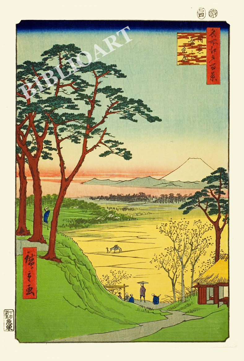 ポストカード単品：UHMEH085-BP：名所江戸百景 『目黒爺々が茶屋』