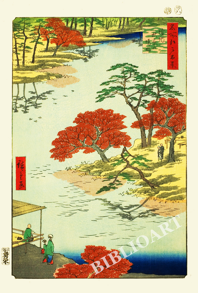 ポストカード単品：UHMEH092-BP：名所江戸百景 『請地秋葉の境内』