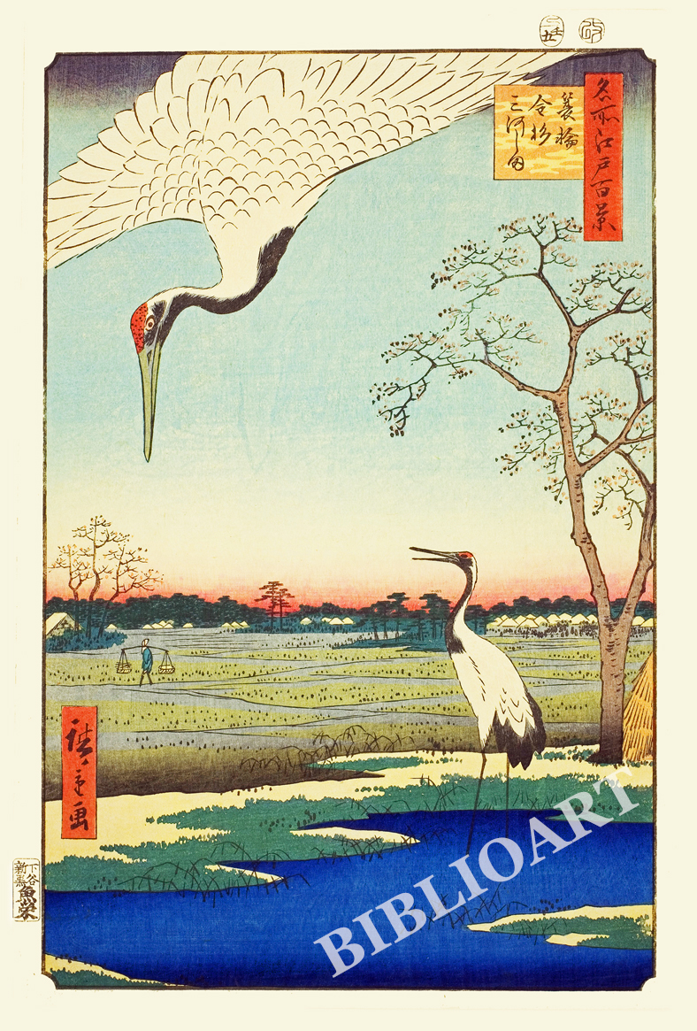 ポストカード単品：UHMEH103-BP：名所江戸百景 『蓑輪 金杉 三河しま』