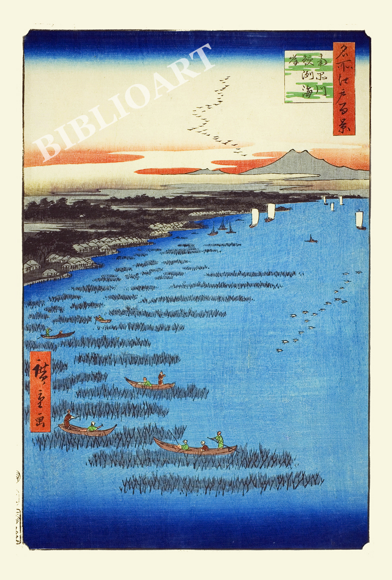 ポストカード単品：UHMEH110-BP：名所江戸百景 『南品川鮫洲海岸』