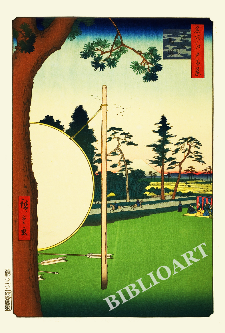 ポストカード単品：UHMEH116-BP：名所江戸百景 『高田の馬』