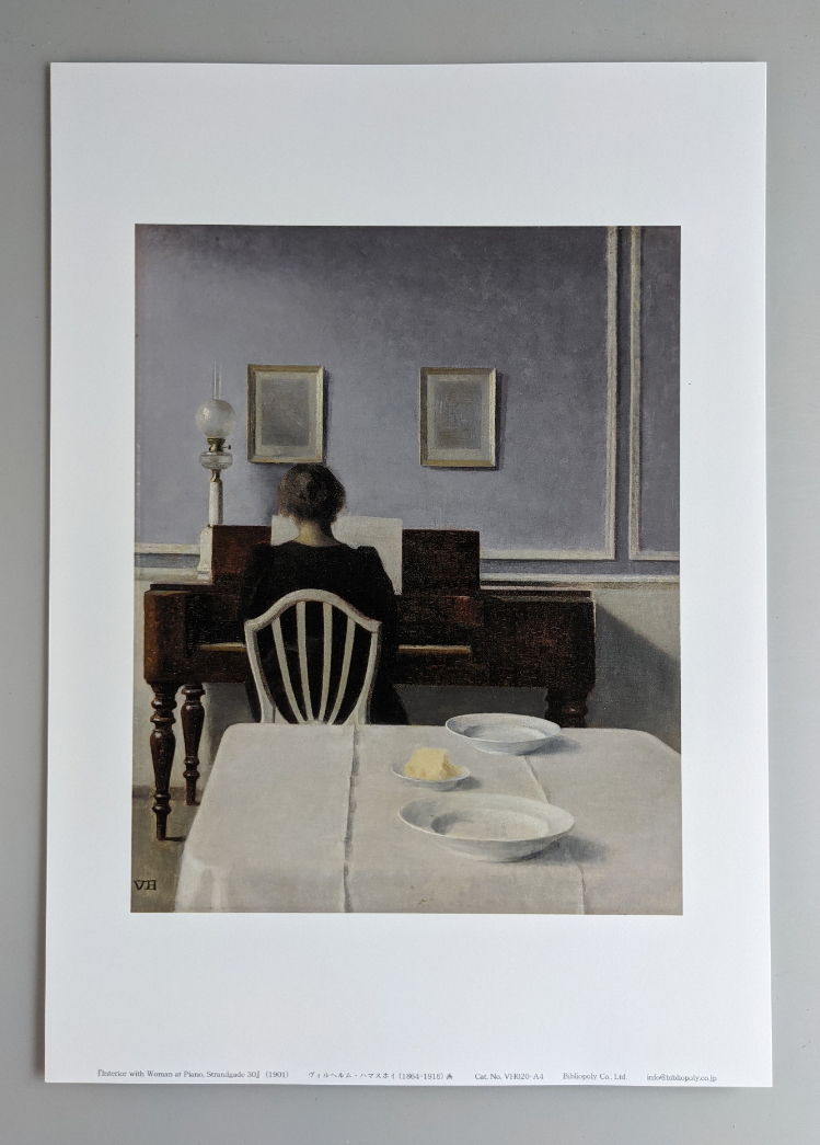 額絵（Ａ４）：VH020-A4
：Interior with Woman at Piano, Strandgade 30