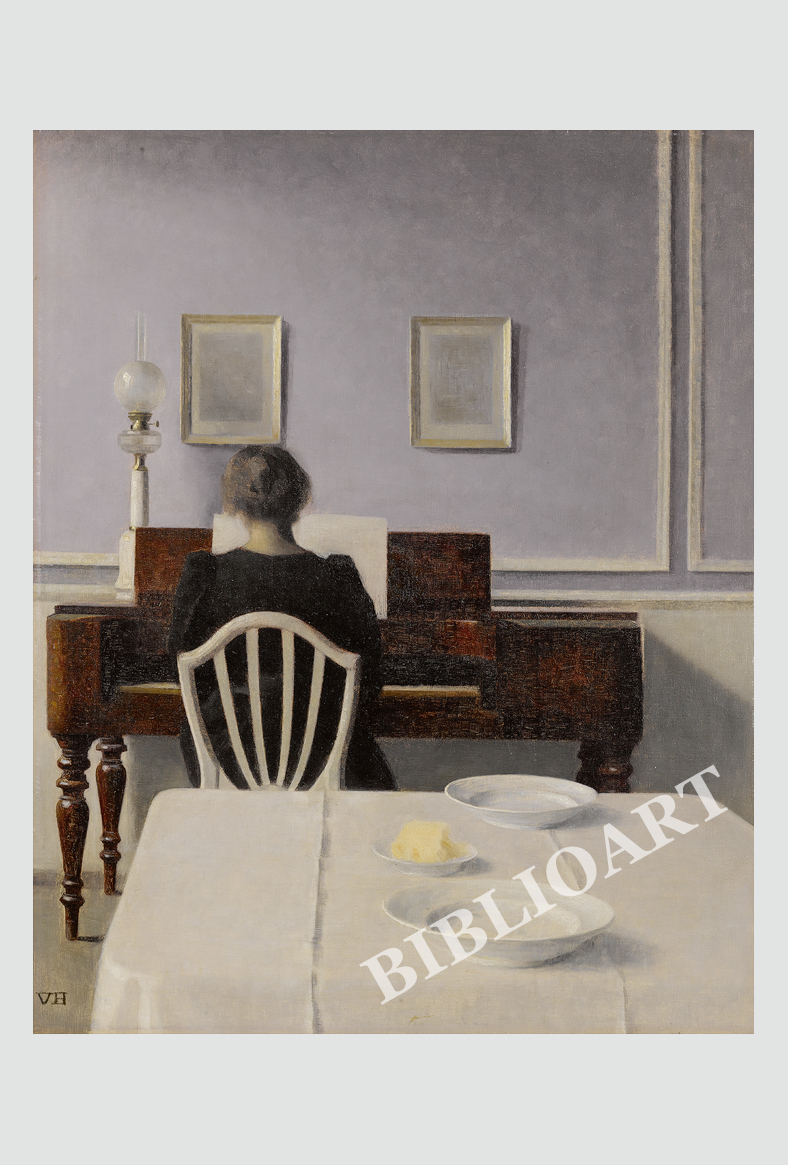 ポストカード単品：VH020-BP
：Interior with Woman at Piano, Strandgade 30