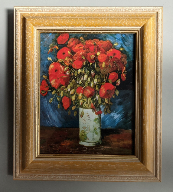 額装品（Ａ５）：VVG001-A5G-B：赤いヒナゲシのある花瓶
